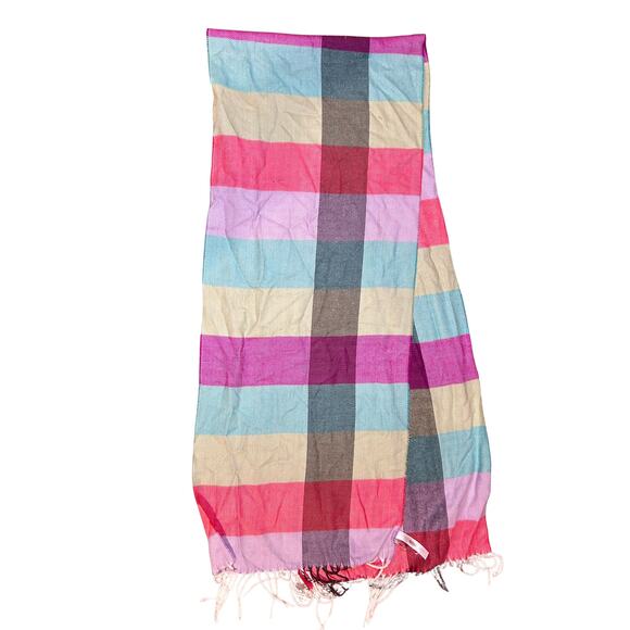 Talbot Colorful Plaid Fringe Winter Scarf - One Size - Picture 1 of 4